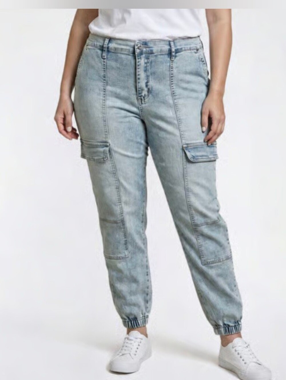 Madden Girl Plus Size Junior Jogger Jeans With Cargo Pockets NWT
